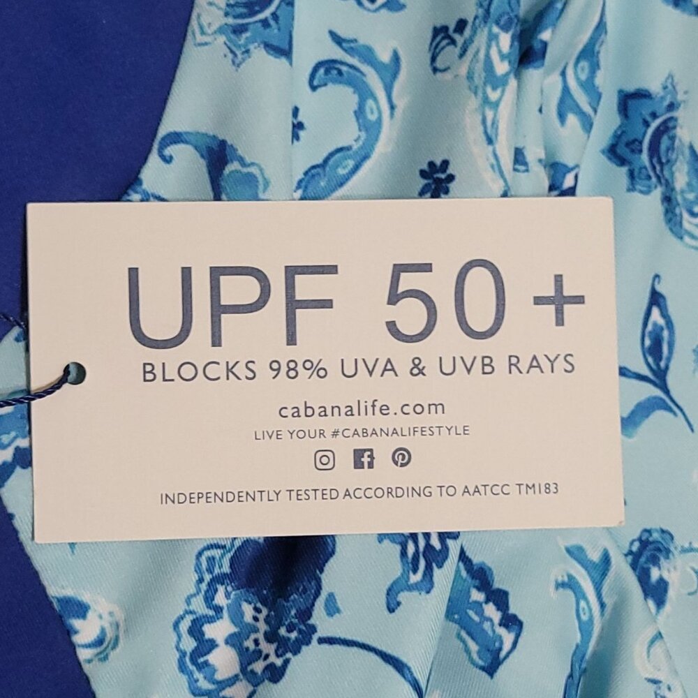 Cabana Life Blue Paisley Tunic Dress Womens Large 10/12 UPF50+ UV Protection - Picture 3 of 11